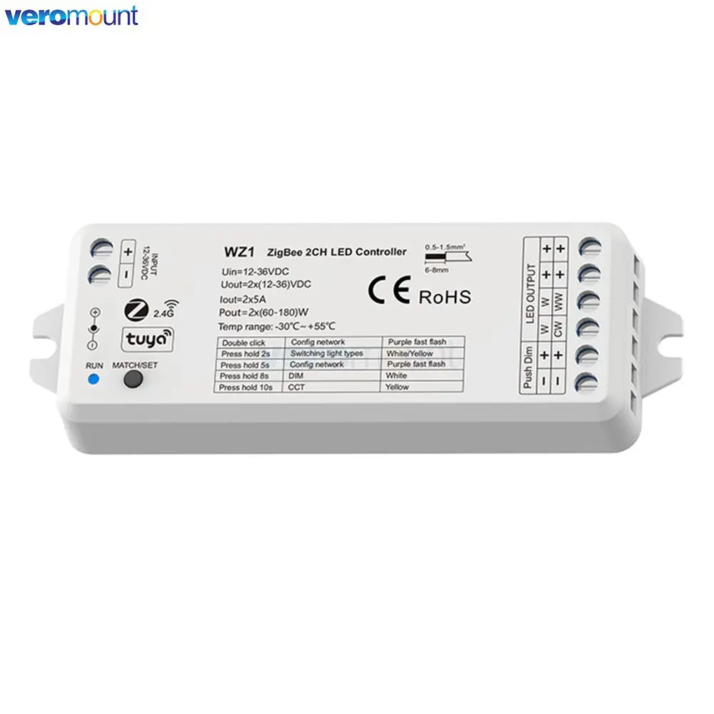 Умный регулятор яркости WZ1 Zigbee, 12 В, 24 В, 2,4 ГГц (art.: 3920c1dd295ef) - 3920c1dd295ef
