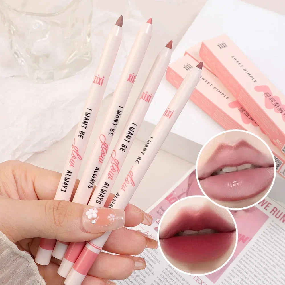 3D Lip Matte Lipliner Pencil Waterproof Sexy Red Contour Tint Lipstick Lasting Non-stick Cup Moisturising Lips Makeup Cosmetic