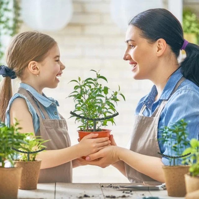 6/8/12 db Növényi Tartó Növény Tét Fél Kerek Gyűrű Műanyag Ketrec Virág Edény Mászó Rácsos - Image 3