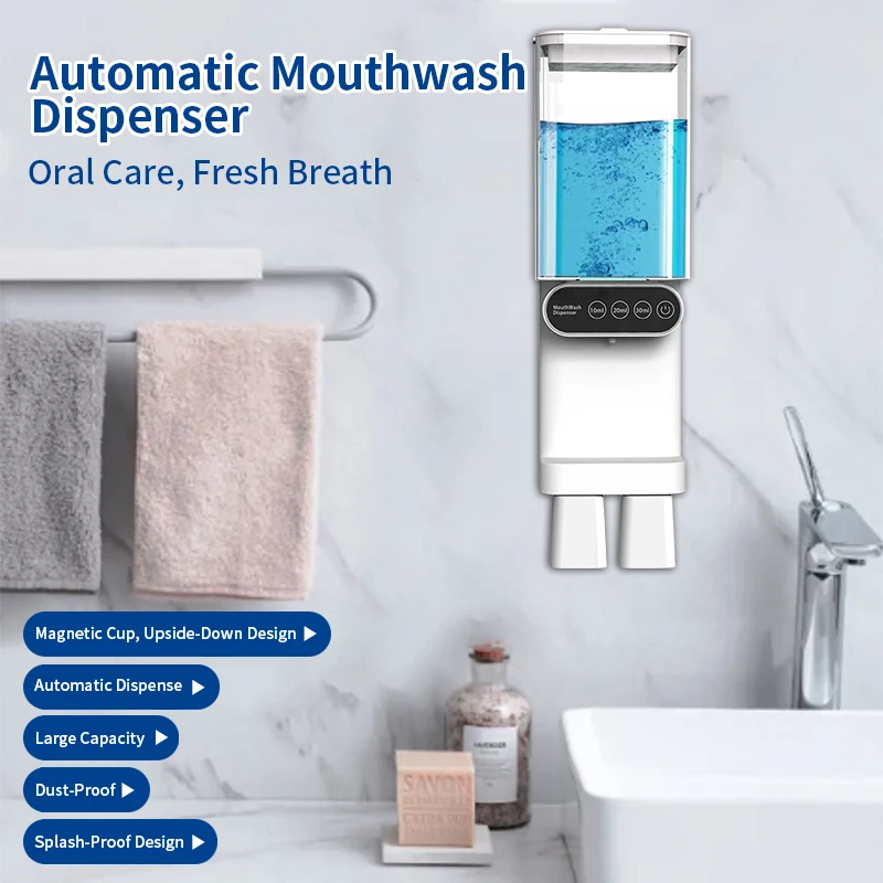 AutomaticMouthwashDispenserWallMountedWhiteSmartInduction