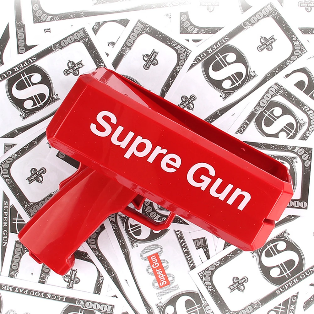 Money shooter Toy Game Spray Banknote Gun Party Birthday Fun
