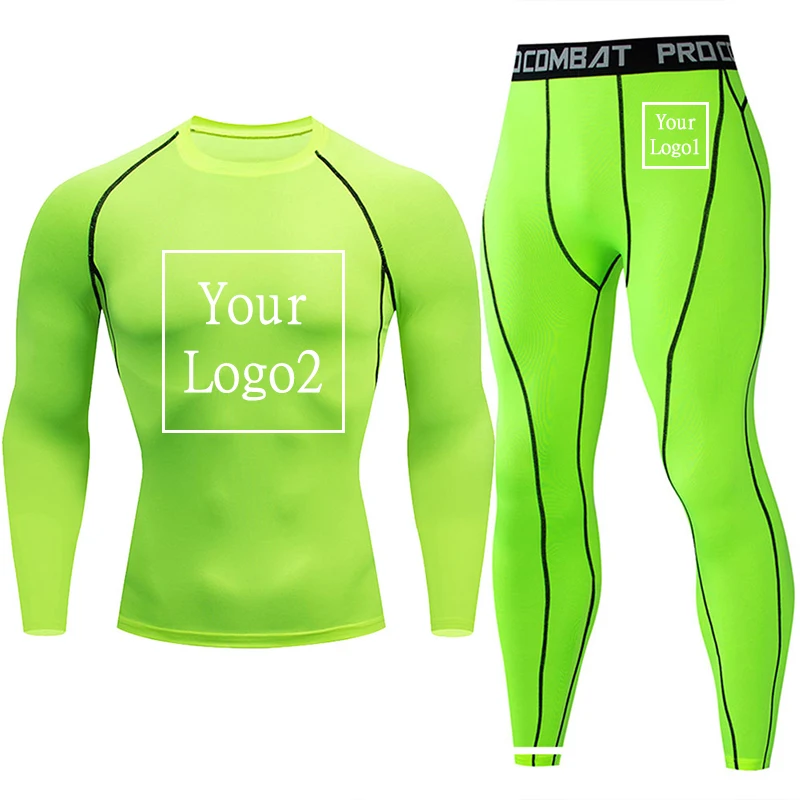 Custom Logo Underwear for Men Long Johns Base Layer Sports Fitness Leggings Tight Undershirts