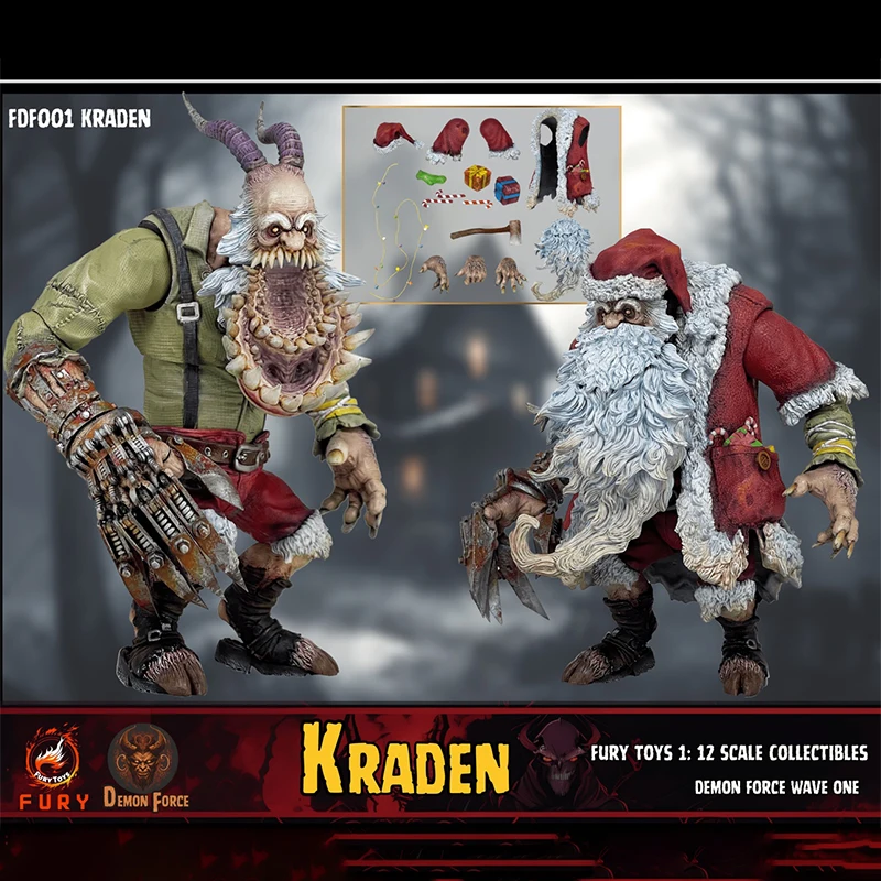 

In Stock FURY TOYS 1/12 Scale Christmas Devil Demon Power 1 Wave Karden Krynn Full Set 7in Full Set Action Figure Model