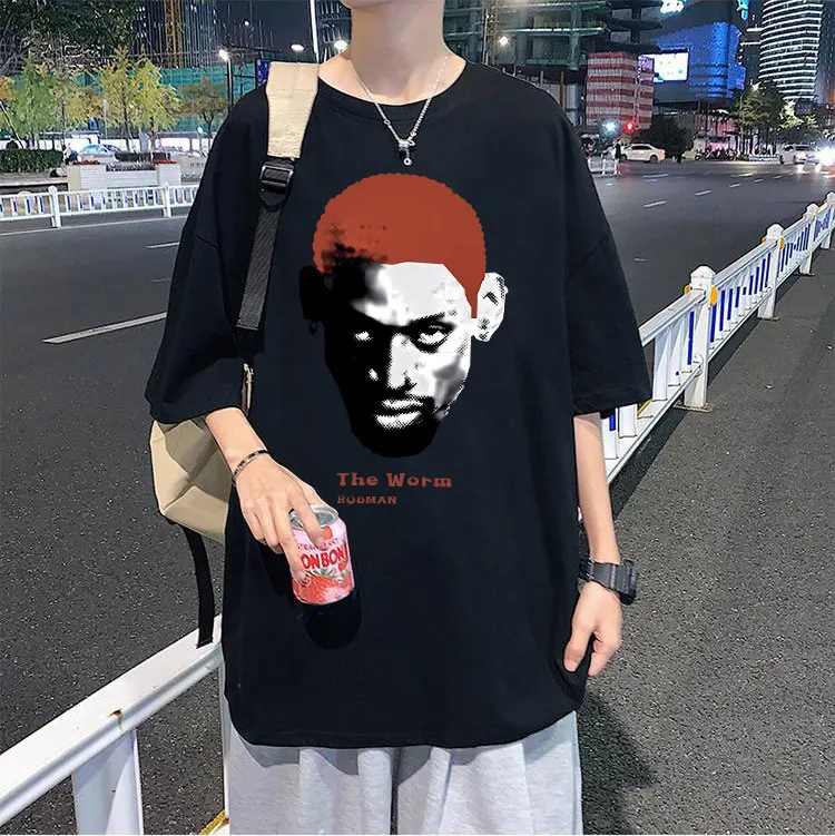 

Basketball Boys The Worm Dennis Rodman Graphic Tshirt Tops Men Hip Hop Clothes Streetwear Man Casual Clothing Oversized T Shirt