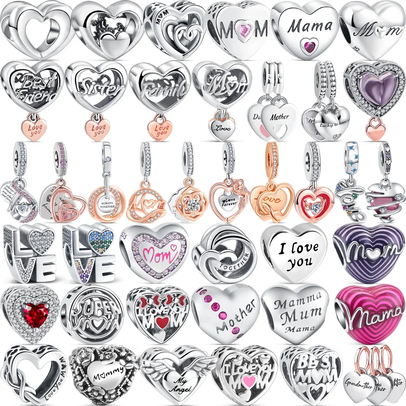 

Оригинальный браслет из серебра 925 пробы с искусственными бусинами, Подходит для Pandora, женские Украшения, подарок на день матери