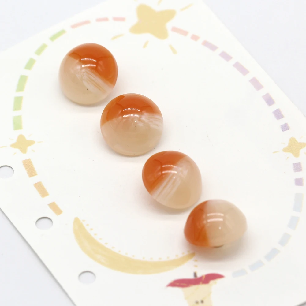 HENGC 20Pcs 11/15mm 오렌지 버섯 수지 단추 의류 여성 셔츠 드레스 코..