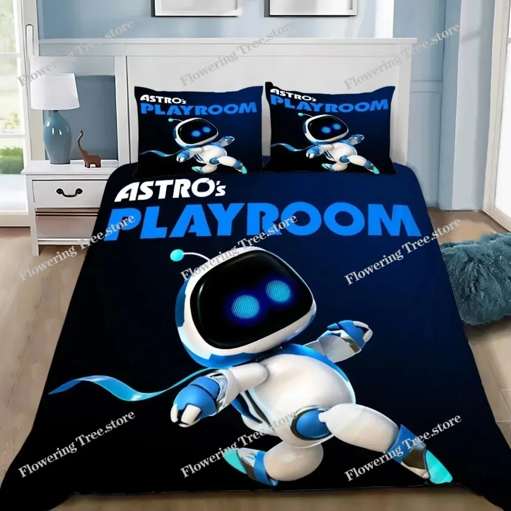 Fashion A-Astrobot Bedding Set for Boys Girls,Game A-Astro bot Duvet Cover Pillowcase Children Gift Single Double Size 5