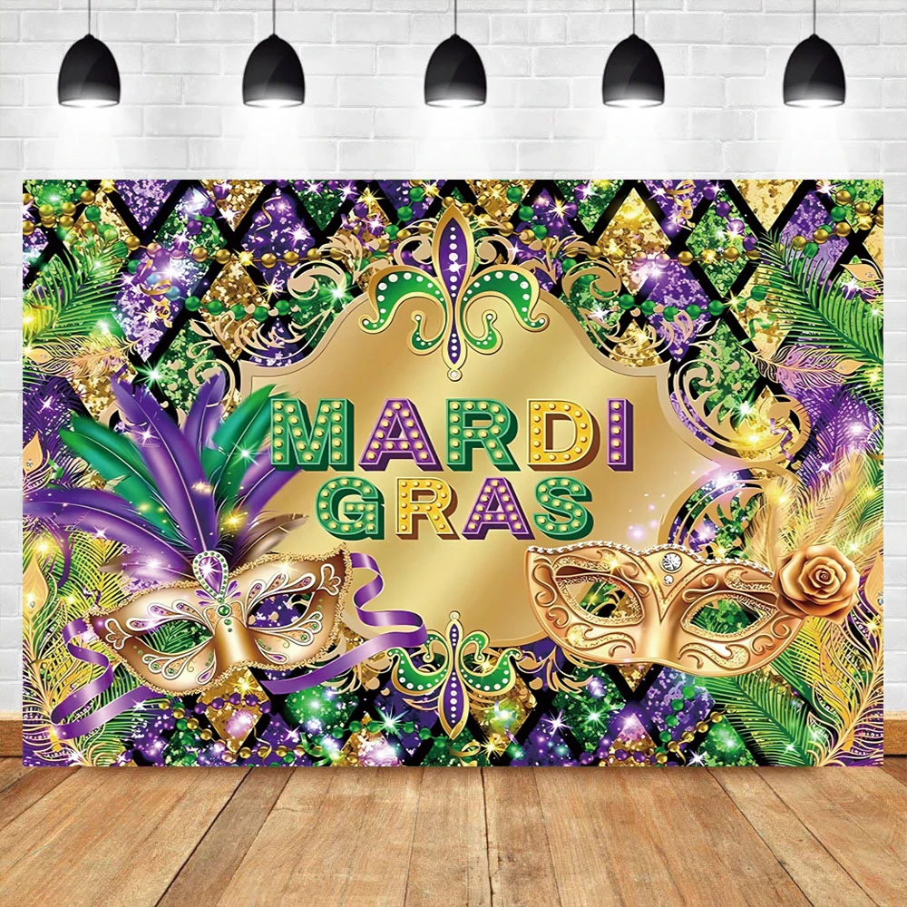 Laeacco 카니발 가장 무도회 사진 배경 골드 마스크 소녀 생일 성인 파티 춤 드레스 업 축제 사진 배경