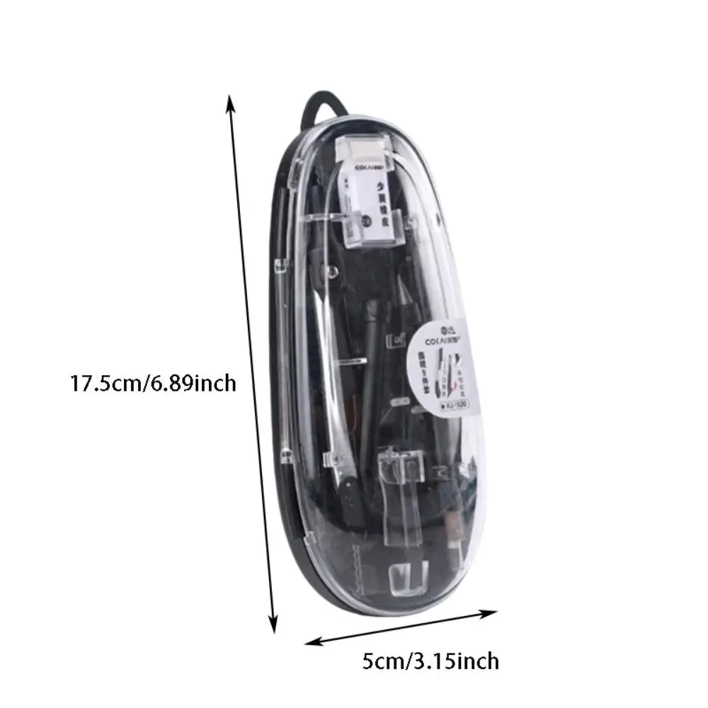 9종/세트 직선자 수학 기하학 키트 각도기 세트 정사각형 다기능 자 세트 사인펜 심 채우기 도구 세트