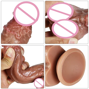 12.6 Inch XXL Realistic Dildo with Powerful Suction CupRealistic Penis Sex Toy Flexible G-spot Dildo with Curved Shaft and Ball 2