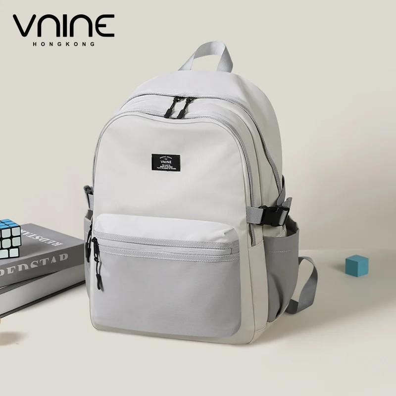 VNINE backpack for junior high school girls in 2024, new simple, lightweight, large capacity, high school college student travel