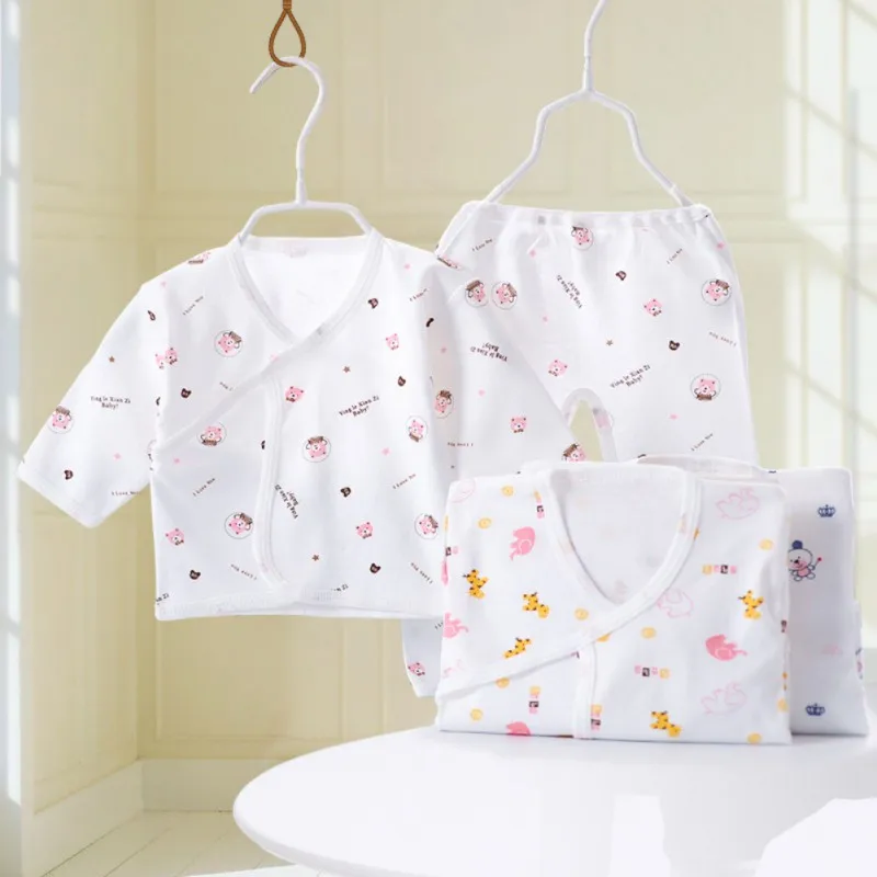 Baby Pajama Set Newborn Baby Unisex Cotton Soft Skin-Friendly Cartoon Print Pajama Sets Long Sleeve Home Sleepwear Set