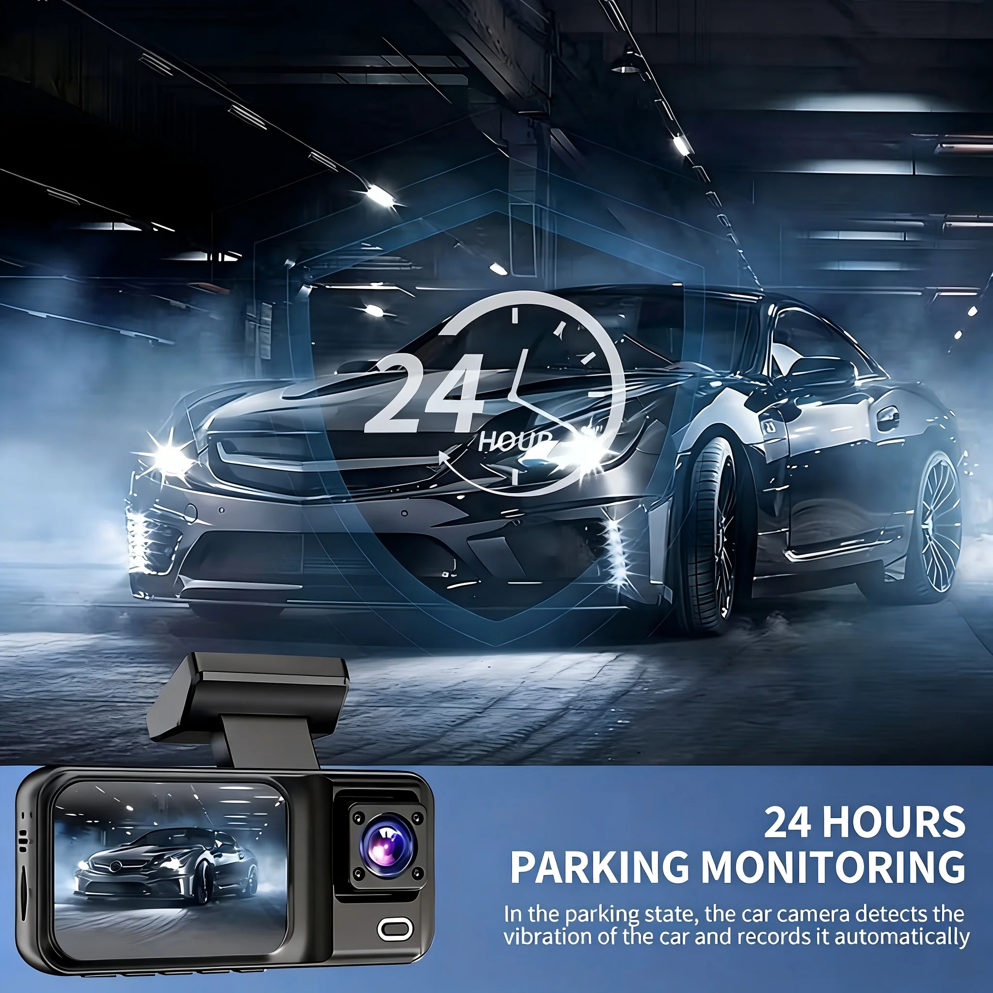 3-Kanal 1080P WLAN Auto-DVR Dashcam Vorne Hinten Innen Dreifach-Videorekorder Nachtsicht Endlosaufzeichnung Black Box – Detail 4