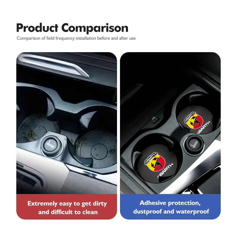 Universal Car Coaster Anti-Slip Mats Water Cup Drink Pads For Abarth Stilo Ducato Palio Bravo Linea Doblo 500 Grande Tipo cup holder coasters,car coaster pads