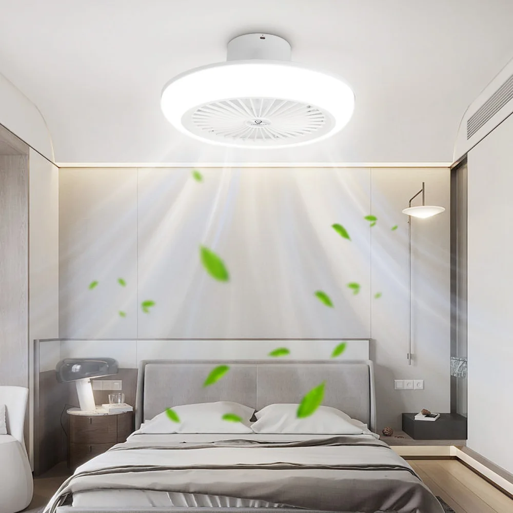 

Smart Ceiling Fan Lights Silent LED Fan Light with Remote Control Bedroom Living Room Dimming Ventilator Lamp Home Decor E27 Fan