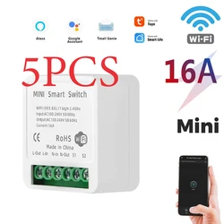 Tuya Smart WiFi Switch with App Control and Voice Assistant Compatibility - 5PCS