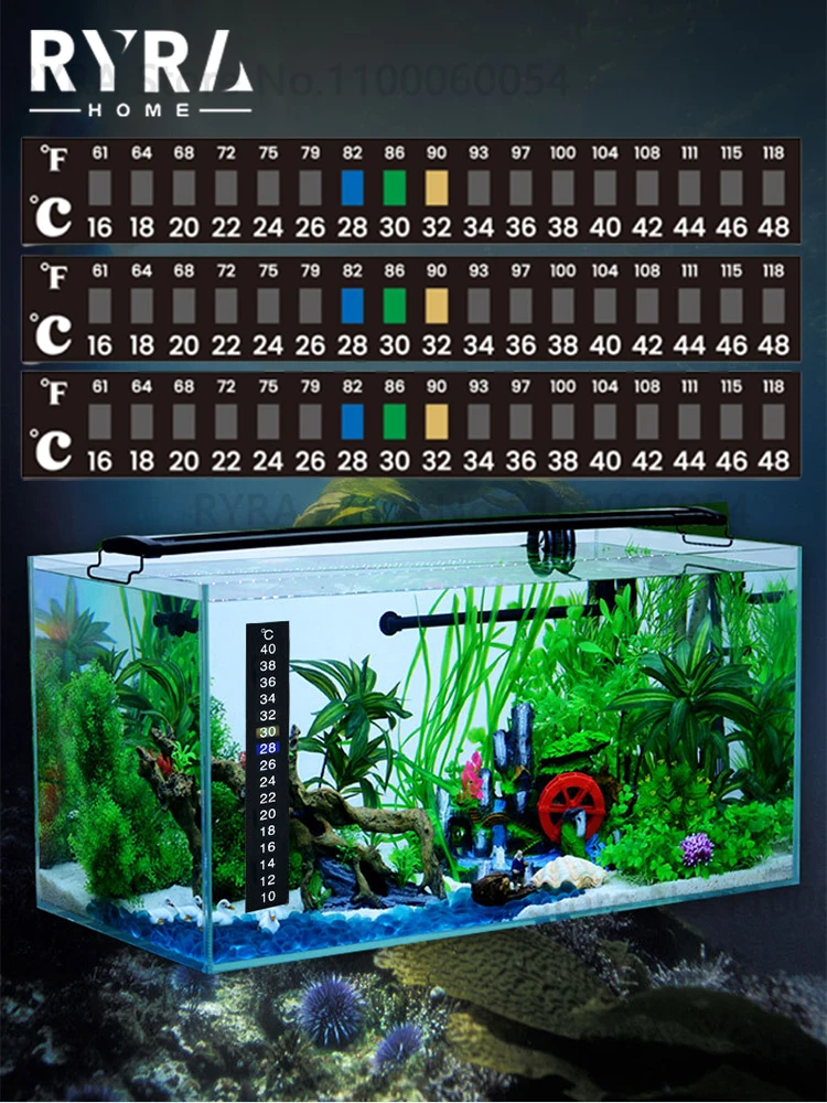 Title 5, Digital Aquarium Thermometer Stick-on Fish Tank...
