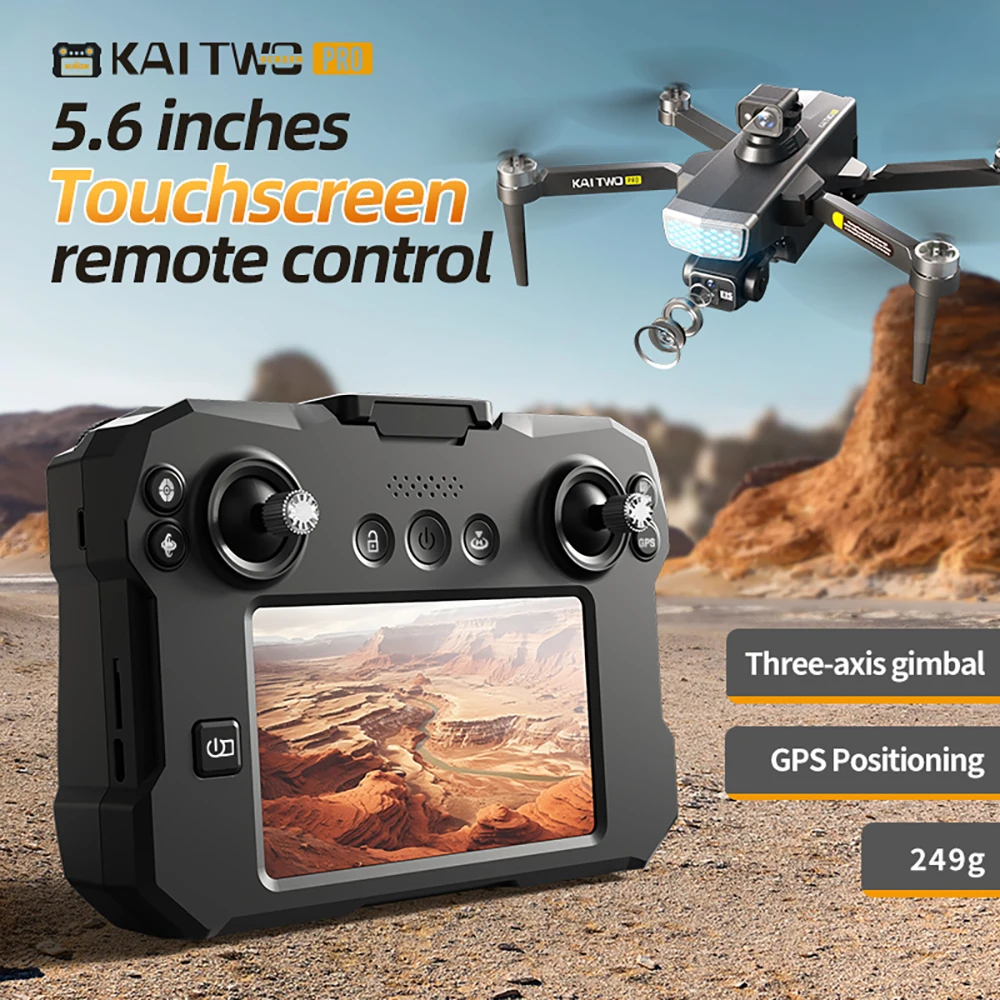 Drone Quadcopter KAITWO PRO 8K Professional GPS HD Camera 5G WIFI FPV Video 5.6 inch large screen remote control RC Dron