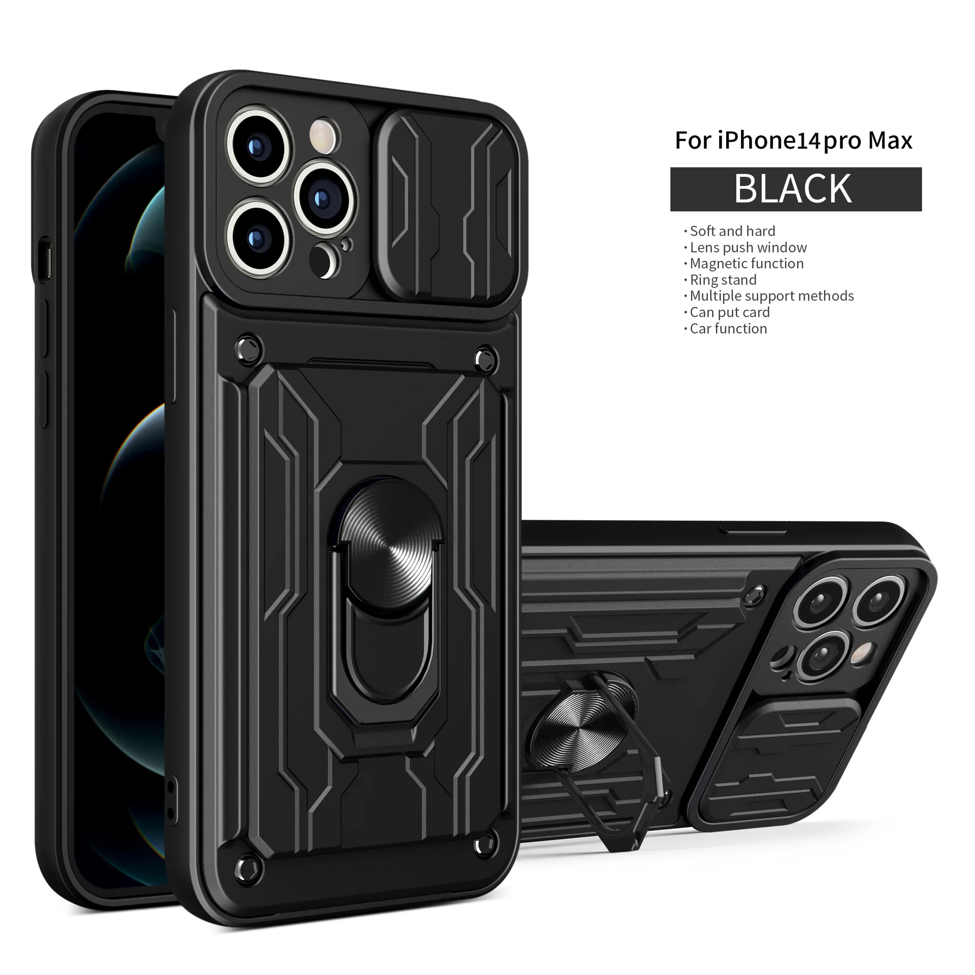 

100pcs Camera Lens Push Window Cases For Apple Iphone 15 14 13 12 11 Mini Pro Max XR XS X 8 7 Plus Phone Cover Case Protection