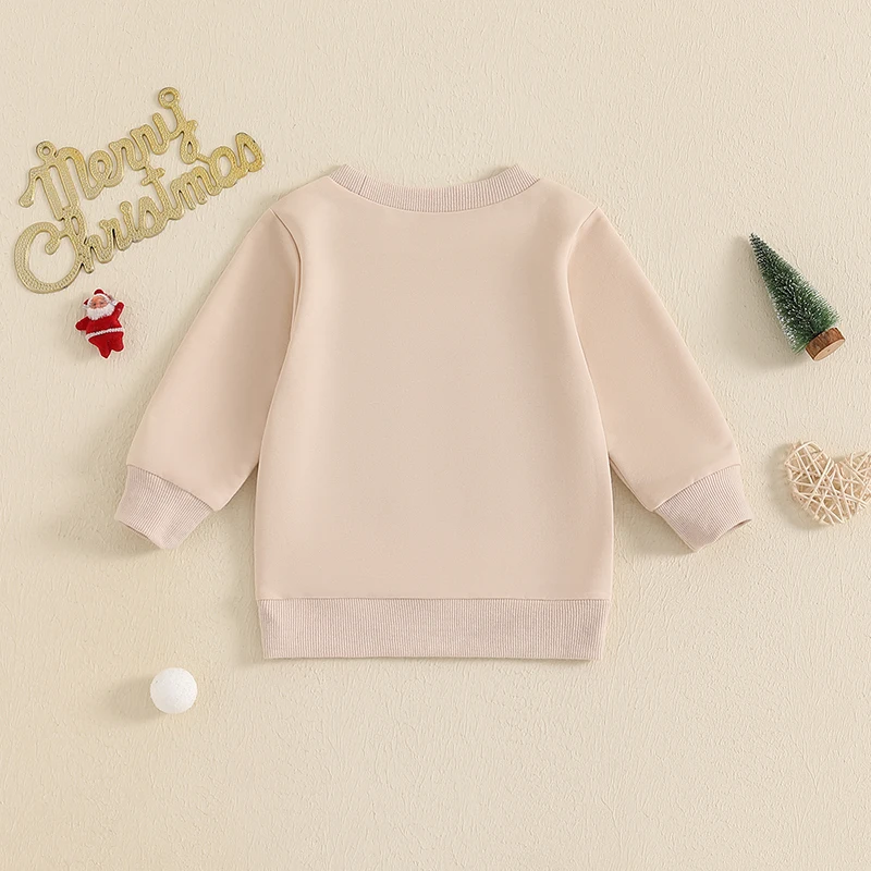 ma&baby 0-3Y Christmas Newborn Infant Toddler Baby Girl Boy Clothes Long Sleeve Gingerbread Man Embroidery Pullover Tops Costume
