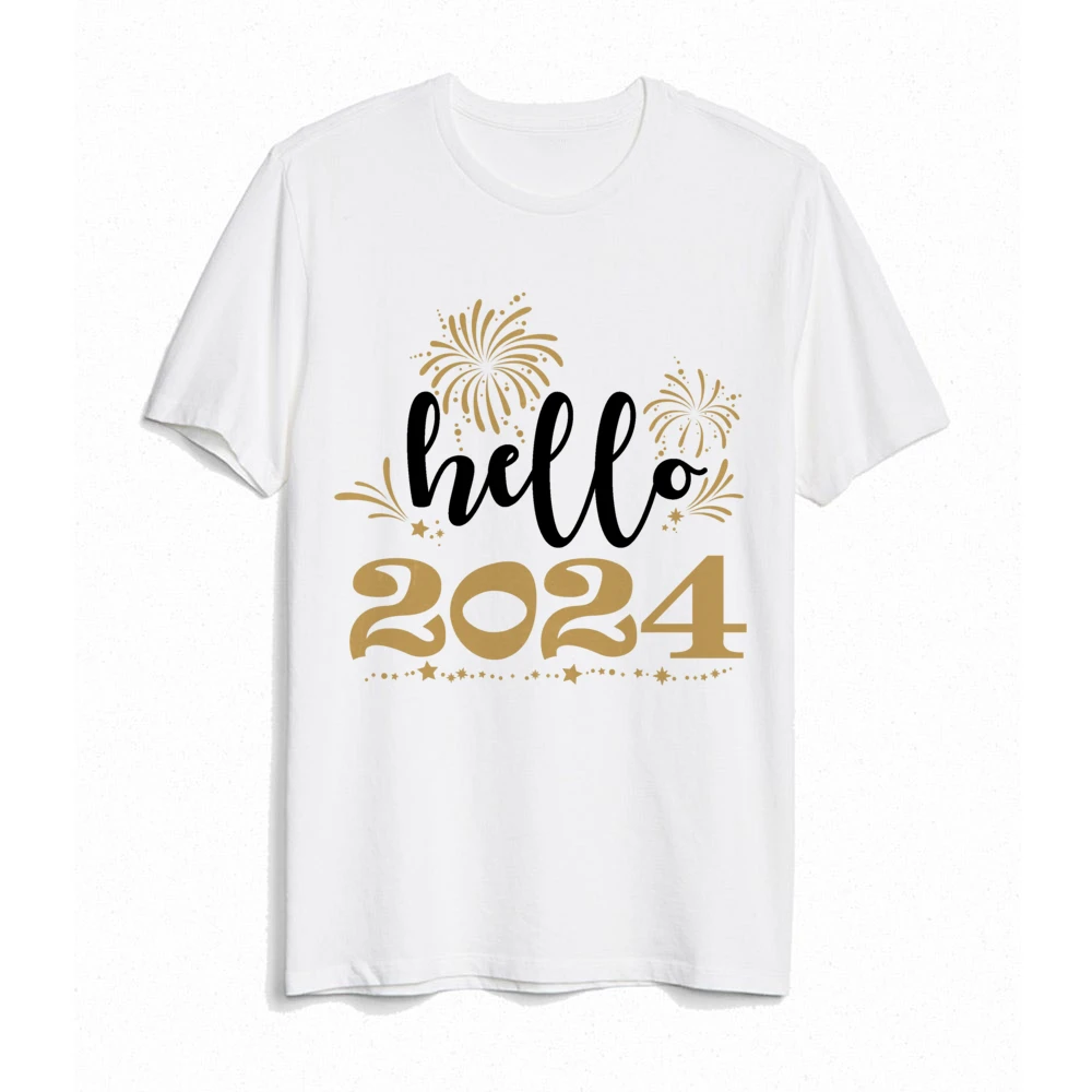 Hello Family Matching Outfits Happy New Year Dad Mom Kids Shirt Baby Bodysuit Family T-shirt Holiday Party Clothes