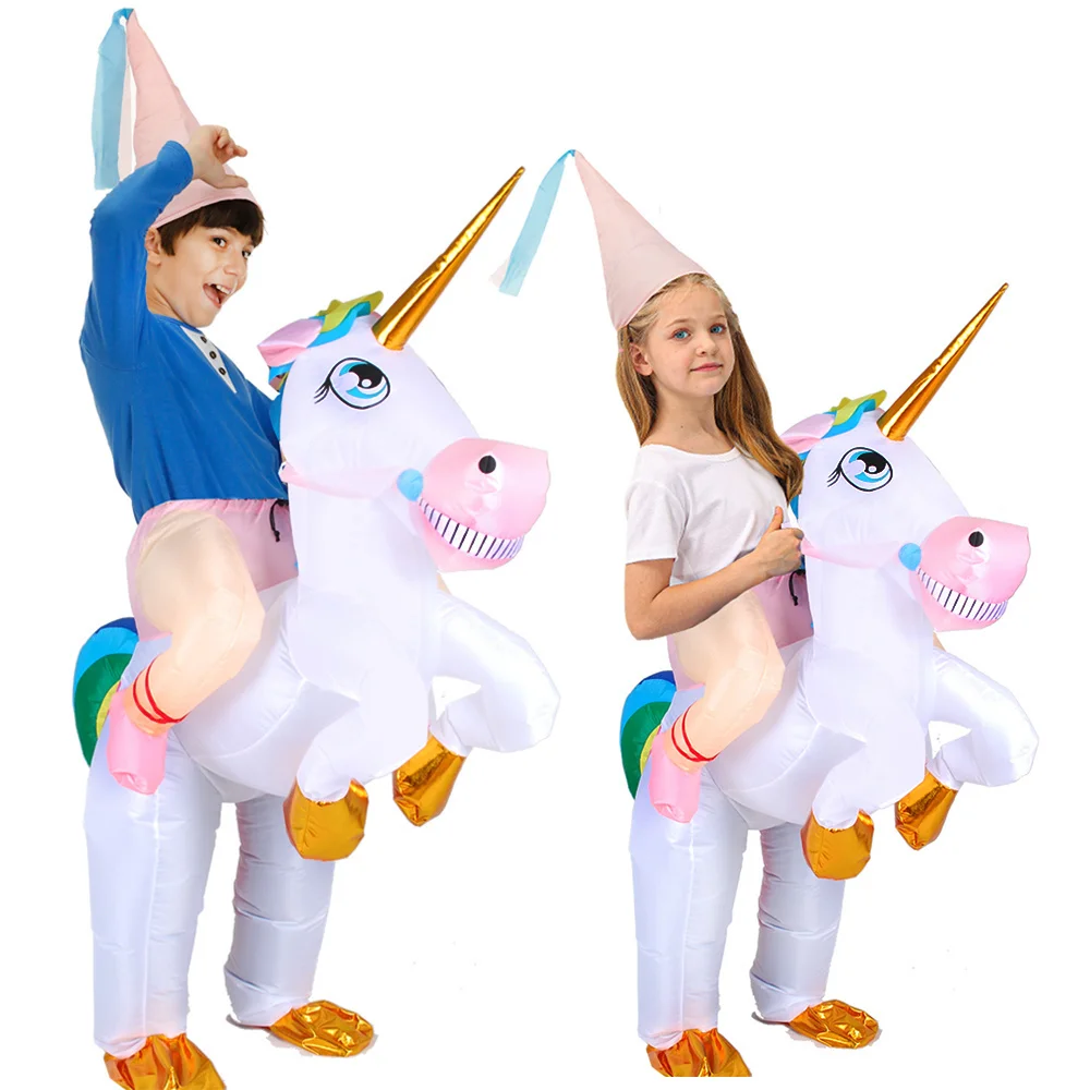 

Kids Child Inflatable Unicorn Costumes Animal Mascot Anime Halloween Christmas Purim Party Cosplay Costume Girls Boys Dress Suit