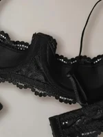 Soutien-gorge à armatures en dentelle pour femme, doux, agréable pour la peau, respirant, lingerie sexy grande taille 3