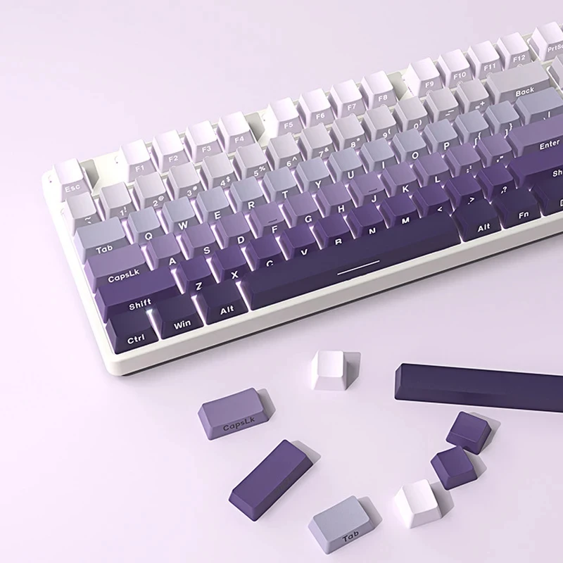 

Custom Fragrance Purple Side Print PBT Keycaps Cherry Profile Double Shot Shine Through Keycaps 136 Key for MX Switches Keyboard