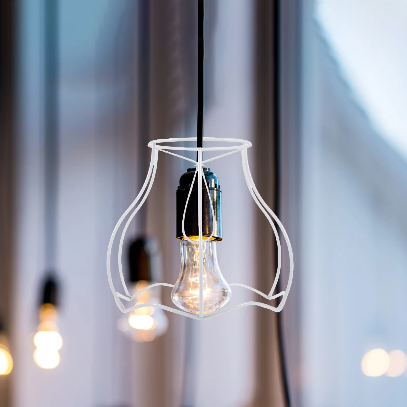 

Wire Lamp Shade Frame Clip Lampshade Frame Scallop Diy Dome Light Bulb Guard Shade Cover Accessory Bedroom Living Room