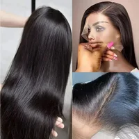 Perruques sans colle Super Double Drawn en cheveux humains, lisses comme des baguettes, vietnamiennes, 13x6, prêtes à porter, 7x5, en cheveux vierges bruts 2