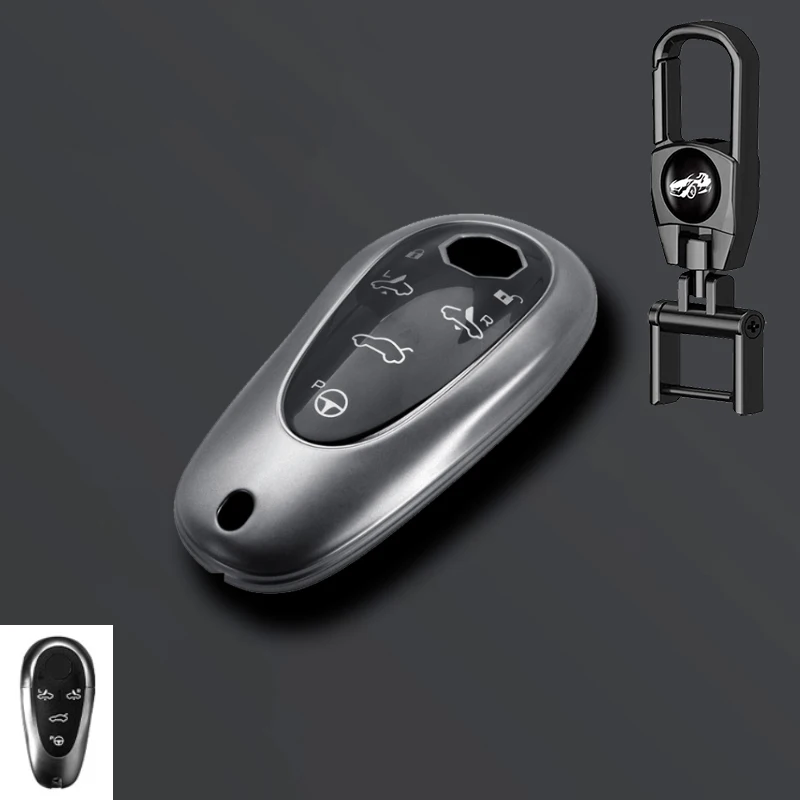 Suitable for MG car key bag, Cyberster car key set, all inclusive, metal gray, high-end feeling TPU