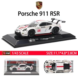 Bburago 1:43 Luxury Alloy Diecast Pull Back Car Collection Toy Gift (Porsche 911 RSR)