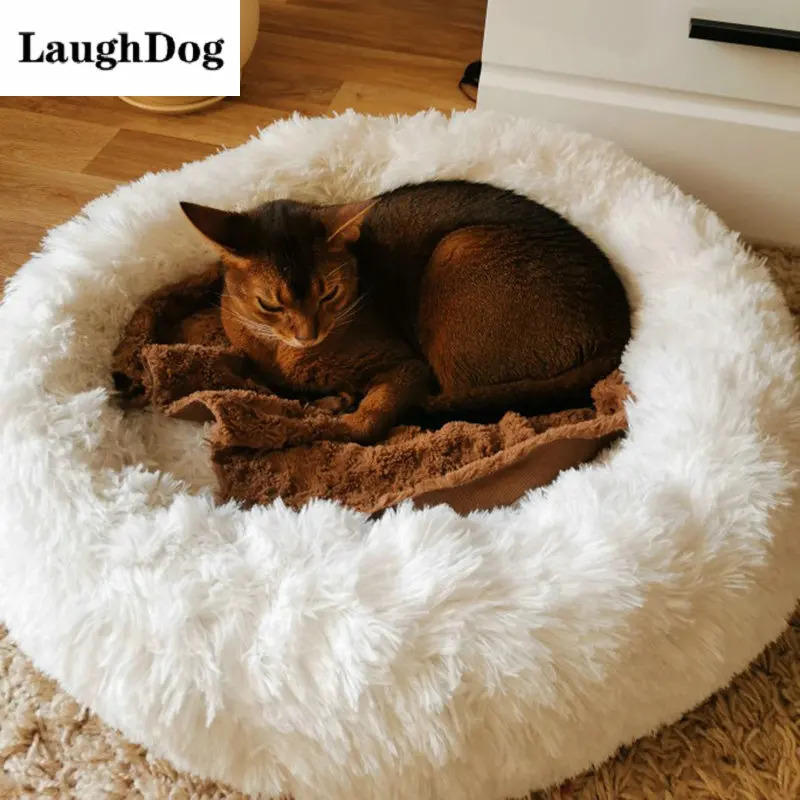 

Soft Dog Bed Long Plush Cat Mat Dog Beds For Small Large Dogs Bed Labradors Chihuahua Kitten House Round Cushion Pet Accessories