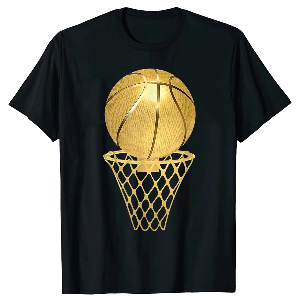 Basketballspieler-Trophäe Spiel Sportliebhaber T-Shirt Rundhals Kurzarm Mode T-Shirt Kleidung Lässige Basic T-Shirts