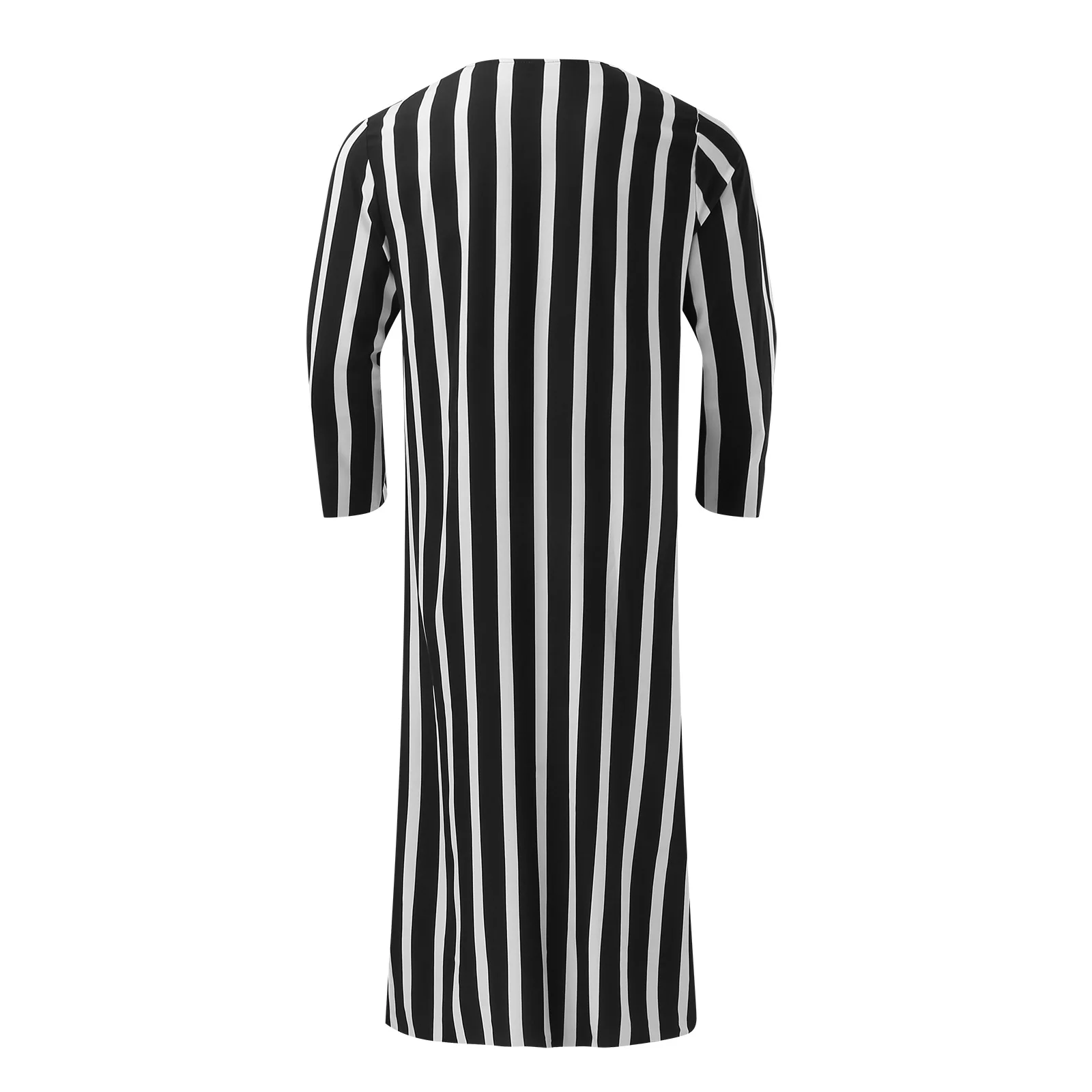 Ramanda musluman erkekler beyaz siyah cizgili Robe arapca erkek uzun kollu Vintage islam jujuthobes turkiye Kaftan suudi Kurtas AliExpress