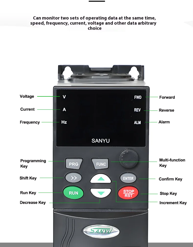 SANYU SY3000 1.5KW 단상 220V 50/60Hz VFD VSD 주파수 변환기 AC 드라이브 모터용 태양광 펌프 인버터 주파수 인버터