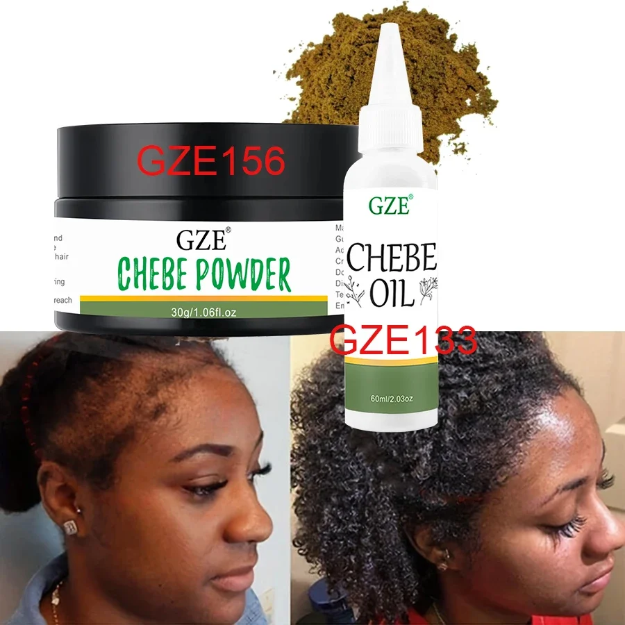 GZE African Chebe Oil For Strengthens Hair, Chebe Hair Powder Make Thin Hair Look Thicker