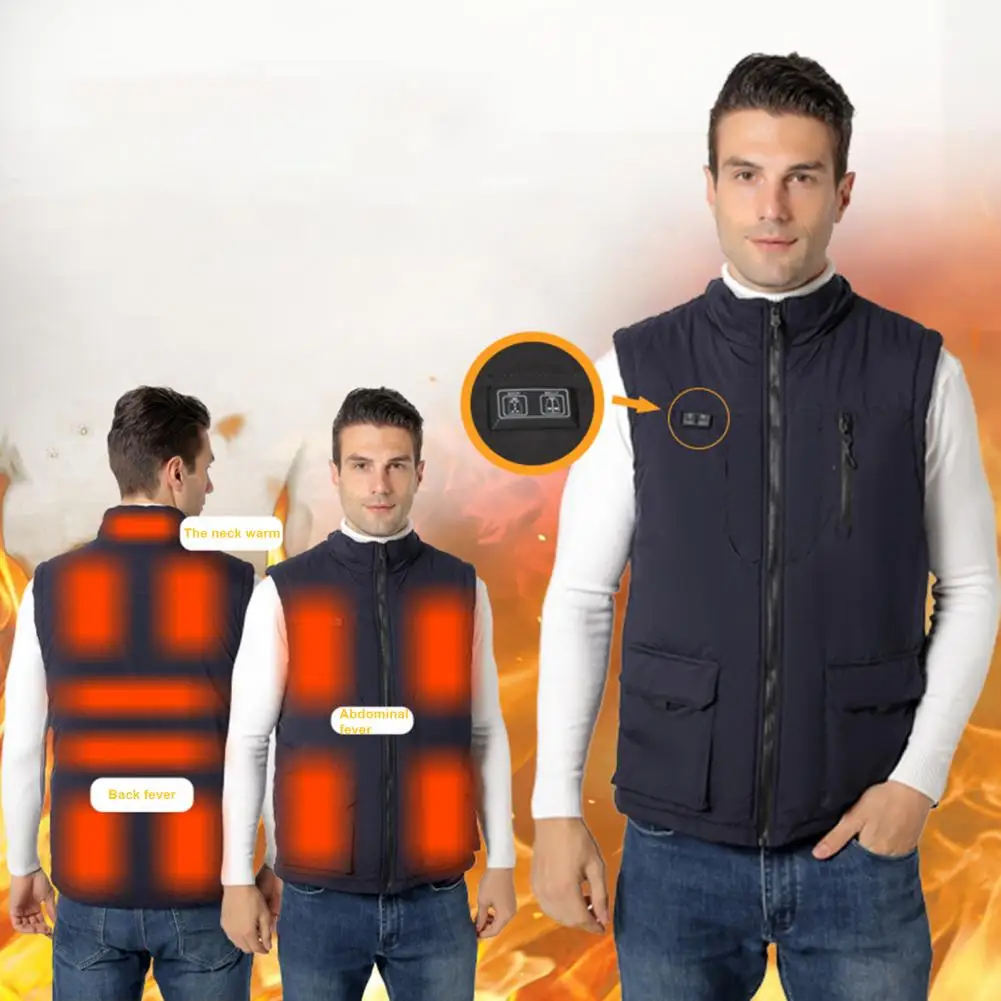 thumbnail image 4 of Chaleco calefactor para hombre, 11 zonas calentadas, chaqueta calentada por USB para hombre, chaleco calefactor eléctrico, chaleco calefactor, chaleco térmico interior, 4 of 5