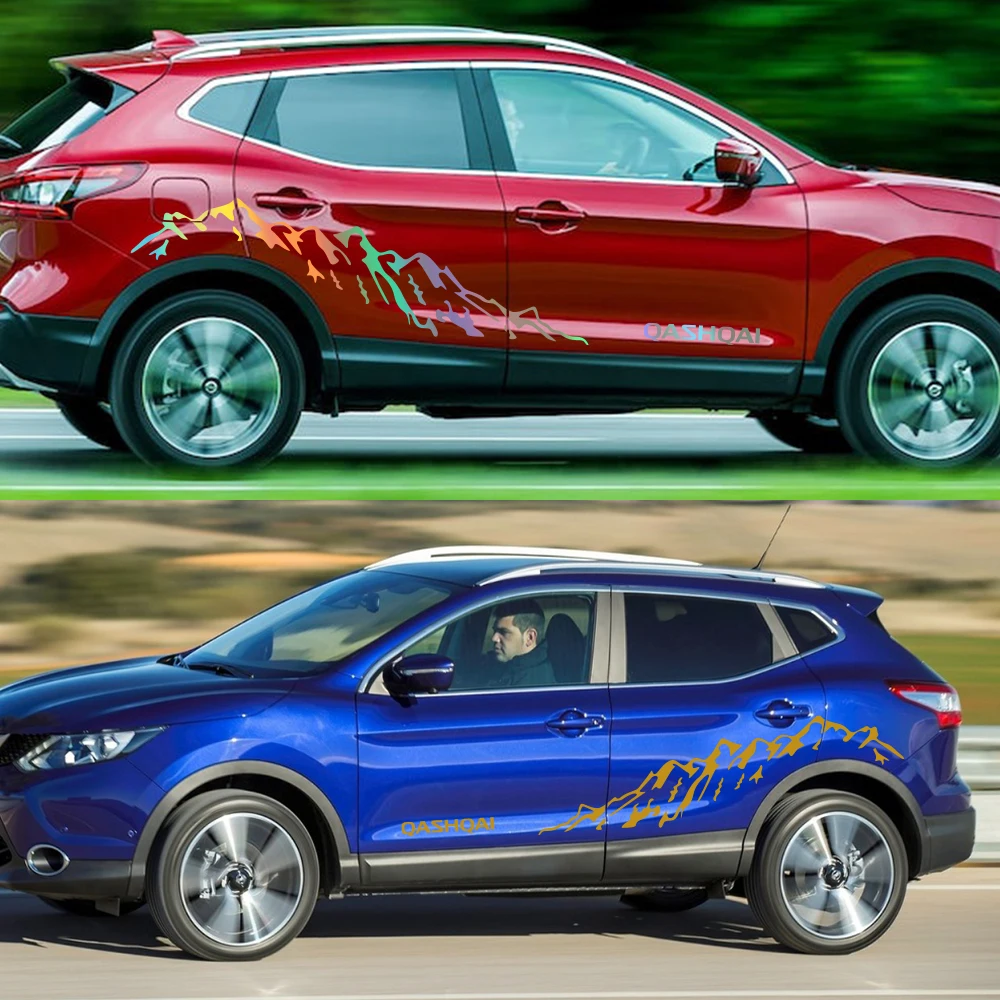 Autotür Seiten aufkleber für Nissan Qashqai J10 J11 J12 Rolling Hills Styling Vinyl Film Aufkleber Auto Geländewagen Außen dekor Zubehör – Detail 3