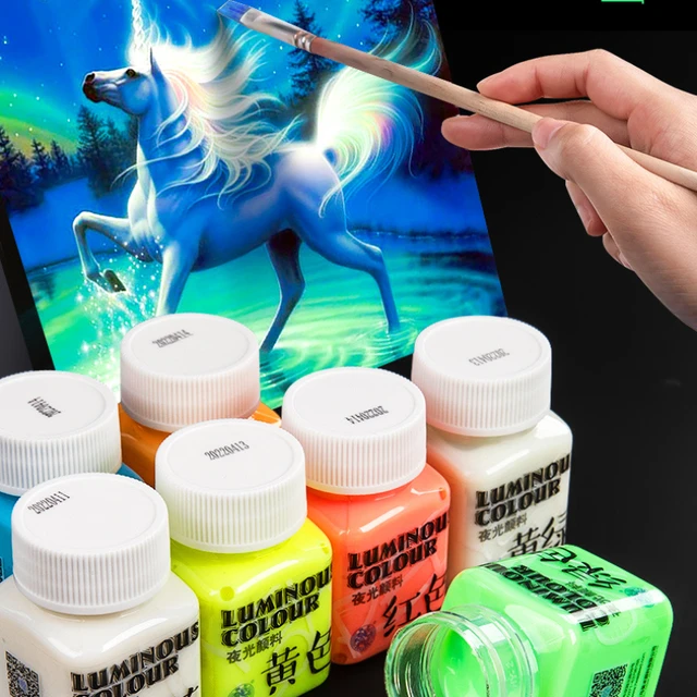 58 Ml Fényes Pigment Akril Fluoreszkáló Festés Világító Festék Diy Kézzel Festett Textil Folyadék - Image 3