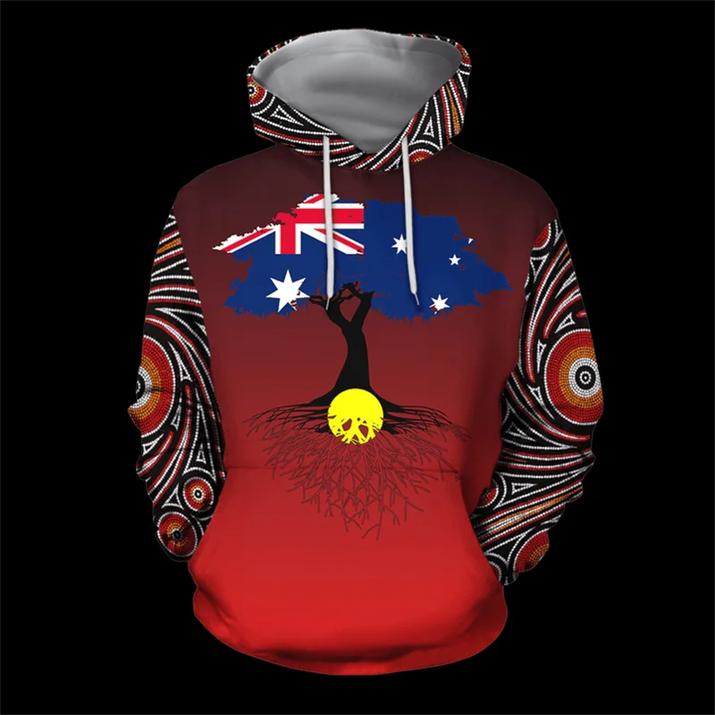 thumbnail image 1 of Novedades en sudaderas y sudaderas Sudadera con capucha aborigen de Australia Sudadera con capucha con estampado 3D para hombres Abrigo tipo jersey Ropa de moda urbana para niños, 1 of 4