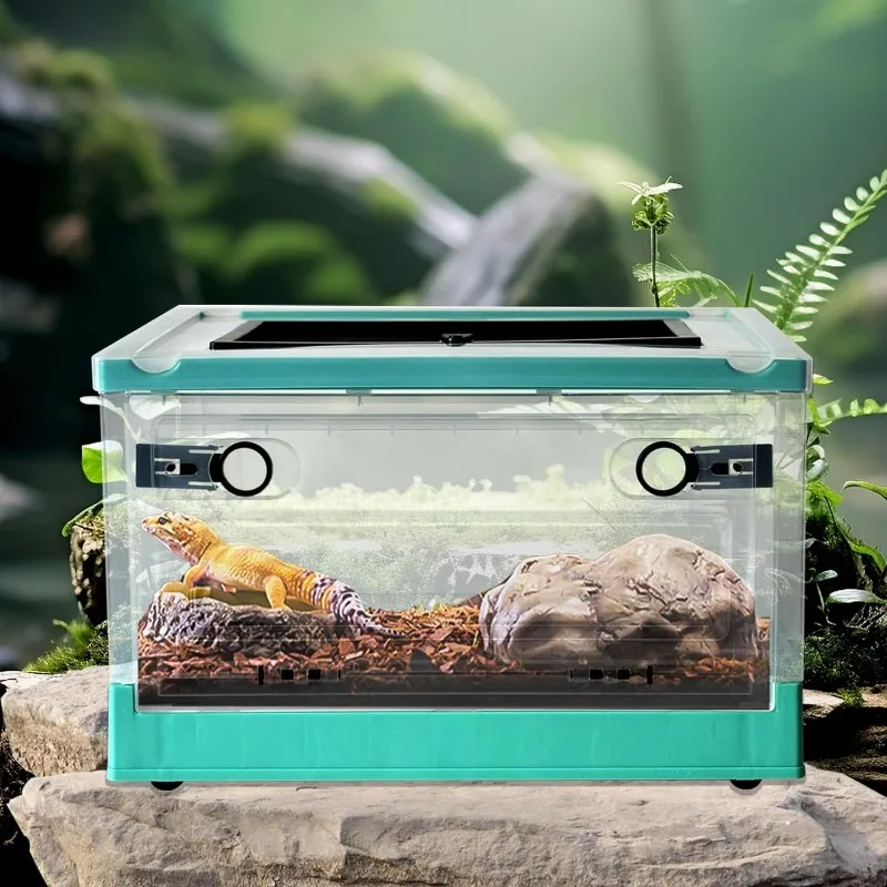 Aquarium Tank Vivarium Box Transparent Plastic Box Breeding Box Reptile Transport Breeding Turtle Tank Spider Lizard Snake Frog Portable
