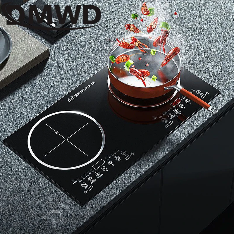 DMWD Multi-Head Induction Cooker Commercial Household Magnetic Cooker Waterproof Panel Infrared Heating Furnace Embedded Stove