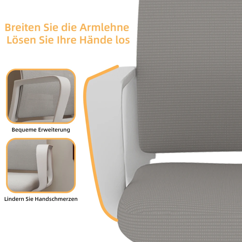 Minimalistischer moderner Bürostuhl – Metallrahmen, weich und bequem, für den Heim- und Bürogebrauch, mehrere Farben erhältlich – Detail 17