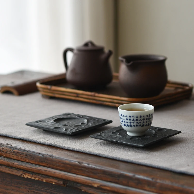 Schwarzer Granit-Untersetzer, Kung-Fu-Teeservice, Mehrzweck-Zubehör, kreatives Design, Büro, Heimdekoration, absorbiert Wassertopf-Pad, Teetasse-Matte – Detail 11