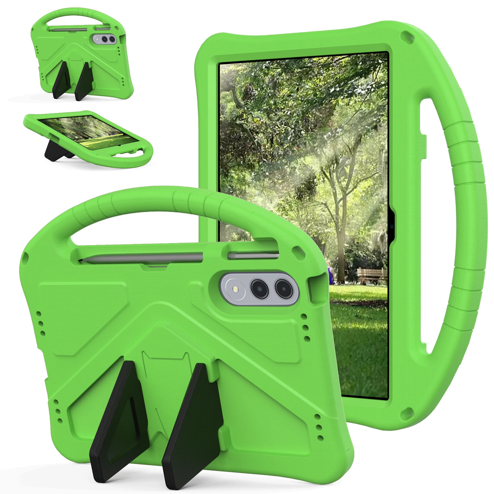Kids Cartoon EVA Tablet Case with Anti-Slip Grip and Built-in Kickstand