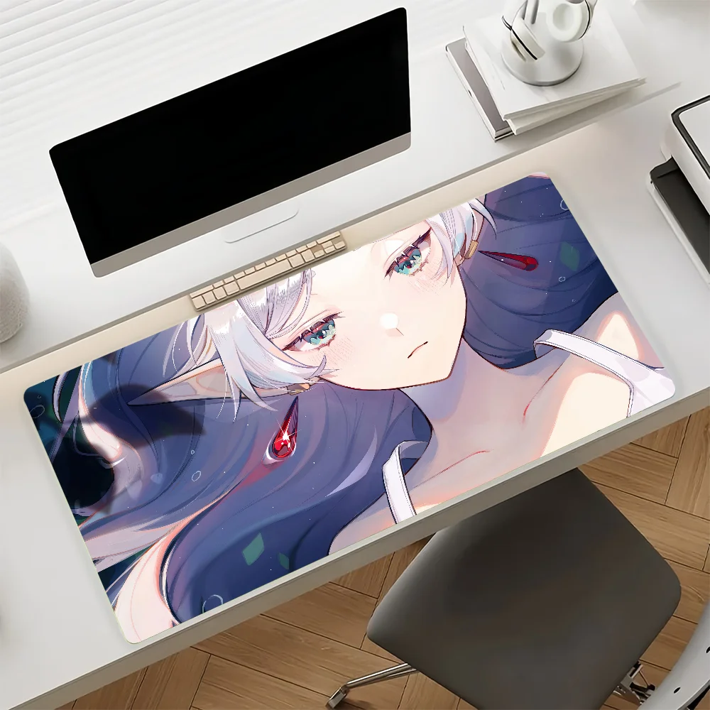 Anime Frieren at the Funeral Mauspad, rutschfeste Gummi-Gamer-Balance-Computermatte, Dekoration, Schreibtischunterlage, Laptop, Büro, groß – Detail 11