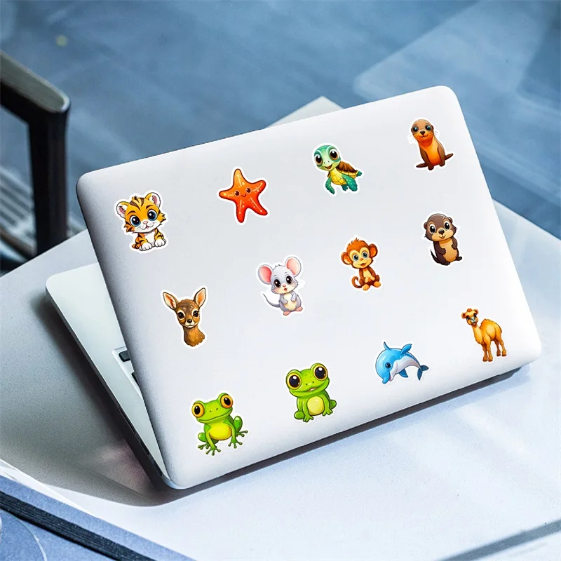 Cute Big Eye Animal Stickers - Aesthetic Colorful Decoration for Scrapbooking & School Supplies