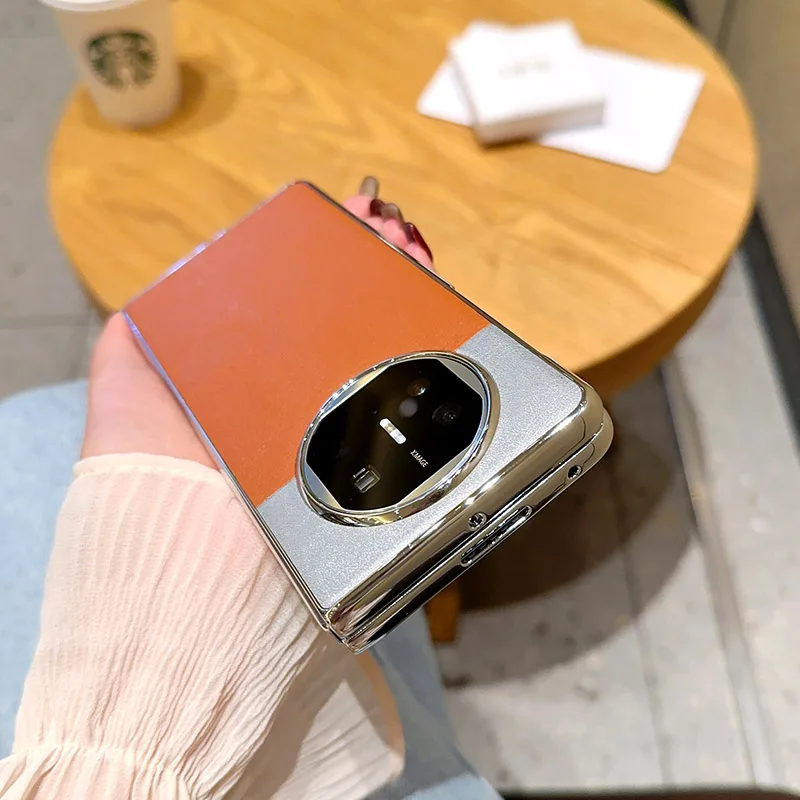Luxury PU Leather Skin Plating Protective Back Cover Phone Shell