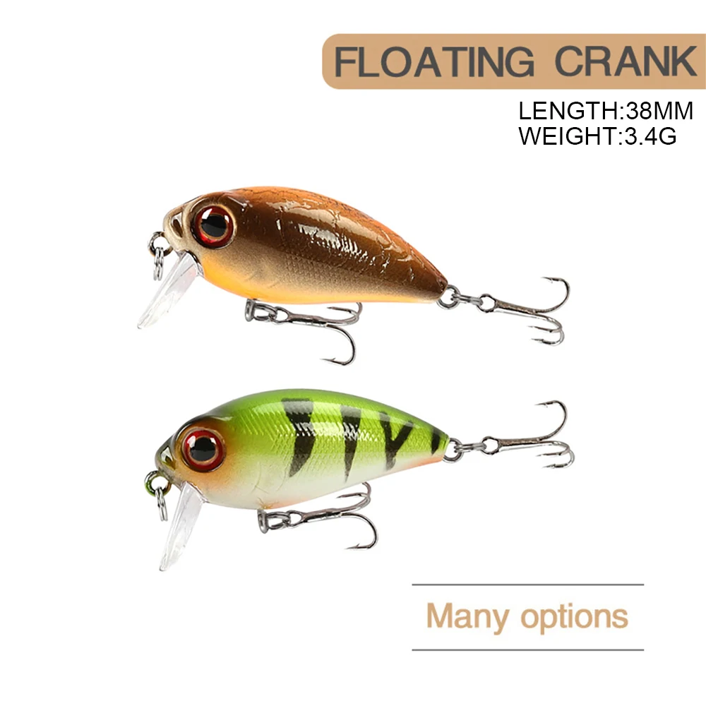 3.8cm 3.4g Fishing Lure Crankbait Wobbler Lure Floating Crank Jerkbait Swimbait Artificial Hard Bait Fake Decoy Trout Bass Bait
